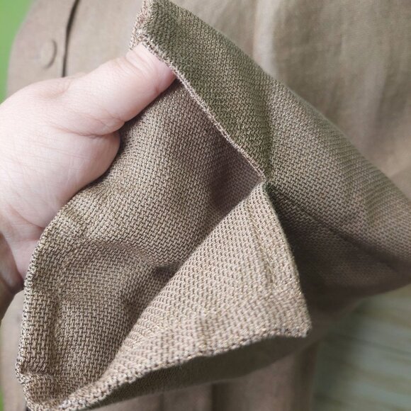 Talbots Women's Beige Metallic Thread Linen Blend Jacket Size 12 Chic~Classy - Picture 6 of 12